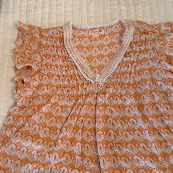 Japna Orange and Cream Patterned Pajama Set - Picture 3 of 8